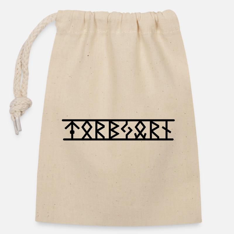 Torbjörn - Sac cadeau en coton avec cordon (14 x 20 cm) - nature