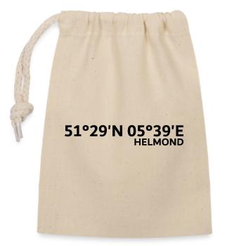 Coordonnées Helmond - Sac cadeau en coton avec cordon (14 x 20 cm) - nature - Devant