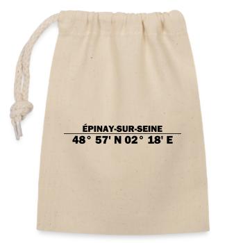 Épinay-sur-Seine coordinates - Closable cotton gift bag (14x20cm) - nature - Front