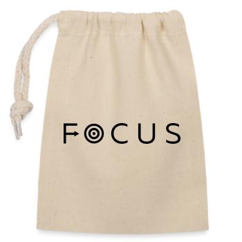 Focus - Closable cotton gift bag (14x20cm) - nature - Front