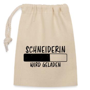 Schneiderin Spruch Lustiges Schneiderin Geschenk - Verschließbarer Geschenkbeutel aus Baumwolle (14x20cm) - Natur - Vorne