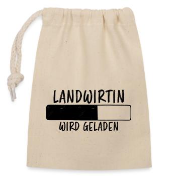 Landwirtin Spruch Fun Lustiges Landwirtin Geschenk - Verschließbarer Geschenkbeutel aus Baumwolle (14x20cm) - Natur - Vorne