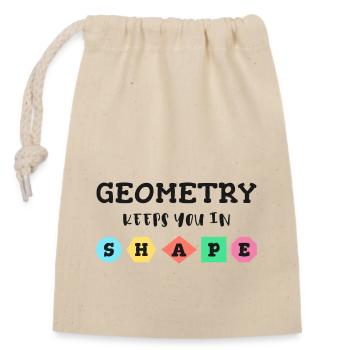 Geometry keeps you in shape, geometric shapes - Closable cotton gift bag (14x20cm) - nature - Front