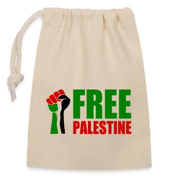 Free palestine - Verschließbarer Geschenkbeutel aus Baumwolle (14x20cm) - Natur - Vorne