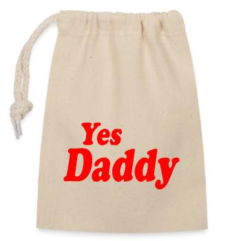 Yes daddy - Verschließbarer Geschenkbeutel aus Baumwolle (14x20cm) - Natur - Vorne