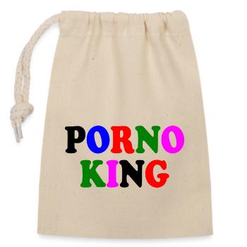 Porno king - Verschließbarer Geschenkbeutel aus Baumwolle (14x20cm) - Natur - Vorne