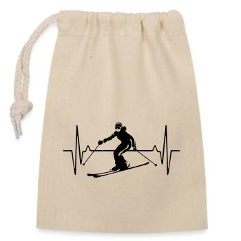 Ski Ski Femme Fréquence d’impulsion - Sac cadeau en coton avec cordon (14 x 20 cm) - nature - Devant