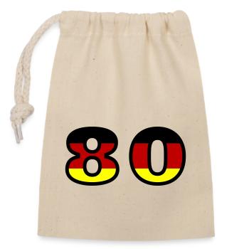 80 Number Germany Jersey - Closable cotton gift bag (14x20cm) - nature - Front