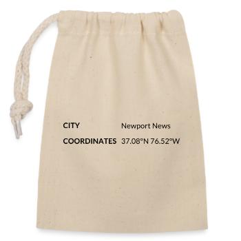 Newport News, Virginia, USA coordinates - Closable cotton gift bag (14x20cm) - nature - Front