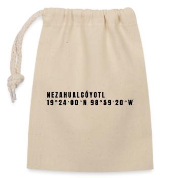 State of Mexico Mexico Coordinates - Closable cotton gift bag (14x20cm) - nature - Front