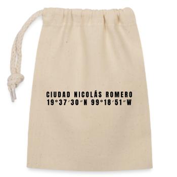 Ciudad Nicolás Romero, Mexico Coordinates - Closable cotton gift bag (14x20cm) - nature - Front