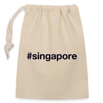 SINGAPORE Hashtag Singapur - Verschließbarer Geschenkbeutel aus Baumwolle (14x20cm) - Natur - Vorne