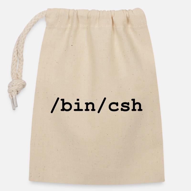 C shell - /bin/csh - Closable cotton gift bag (14x20cm) - nature