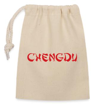 CHENGDU, Chine - Sac cadeau en coton avec cordon (14 x 20 cm) - nature - Devant