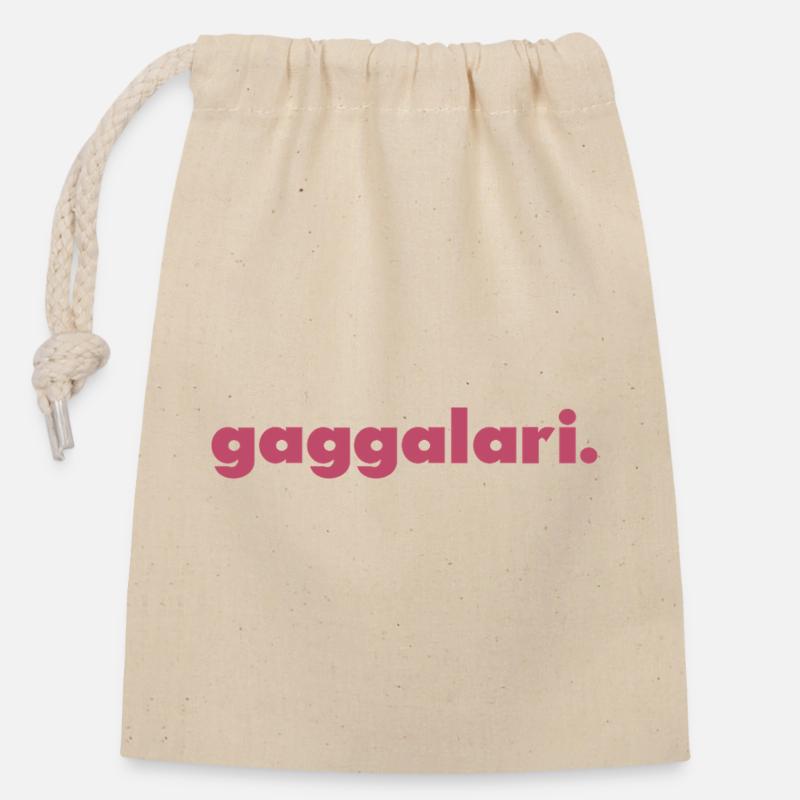 Gaggalari. - Closable cotton gift bag (14x20cm) - nature