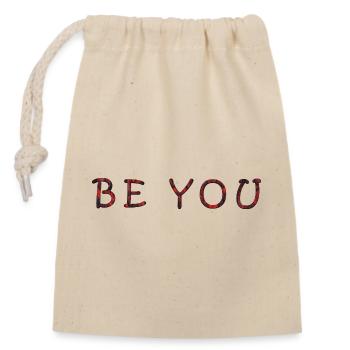 Conception de texte motivant Be You - Sac cadeau en coton avec cordon (14 x 20 cm) - nature - Devant