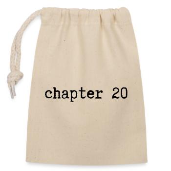 chapitre 20 Anniversaire - Sac cadeau en coton avec cordon (14 x 20 cm) - nature - Devant