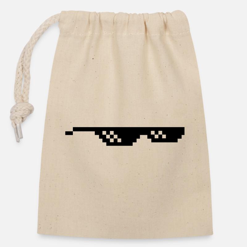 Deal with it Sonnenbrille Pixelbrille - Verschließbarer Geschenkbeutel aus Baumwolle (14x20cm) - Natur