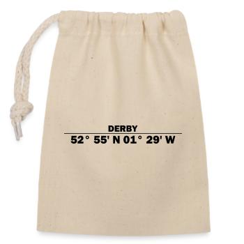 Derby Koordinaten - Verschließbarer Geschenkbeutel aus Baumwolle (14x20cm) - Natur - Vorne