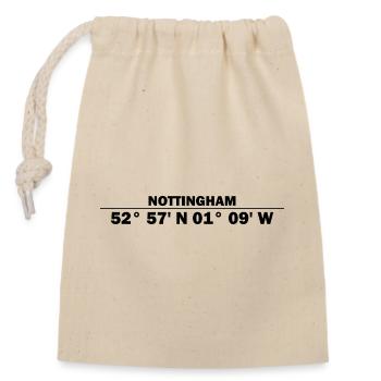 Nottingham Koordinaten - Verschließbarer Geschenkbeutel aus Baumwolle (14x20cm) - Natur - Vorne