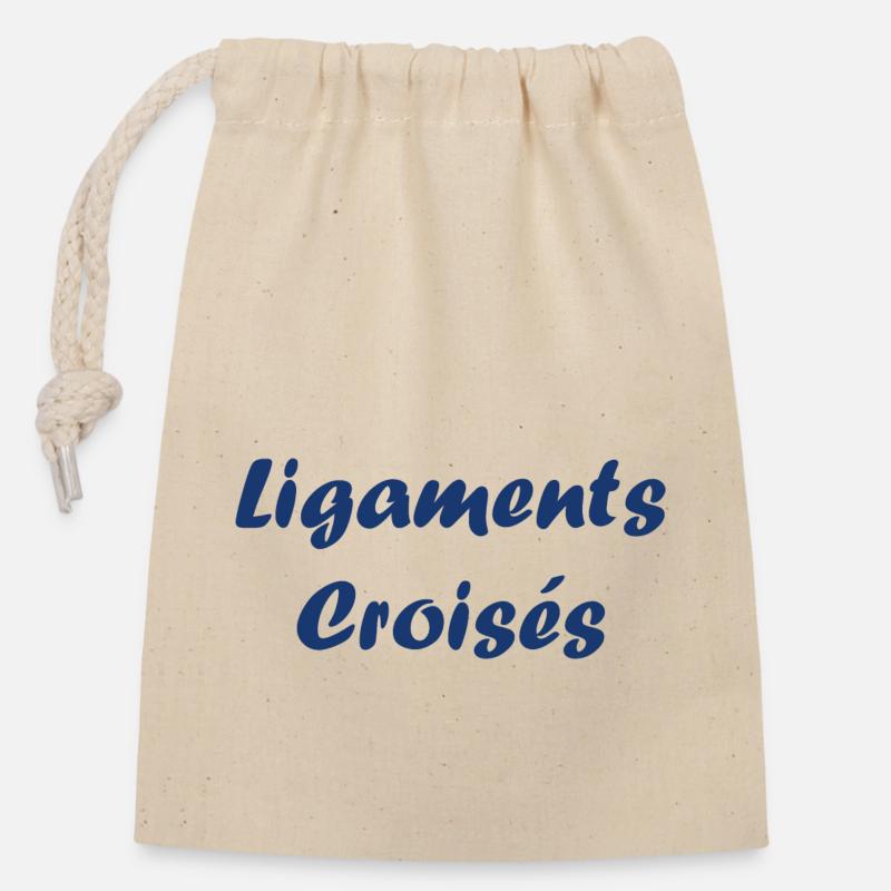 ligaments croises - Sac cadeau en coton avec cordon (14 x 20 cm) - nature