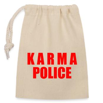 Karma police - Sac cadeau en coton avec cordon (14 x 20 cm) - nature - Devant