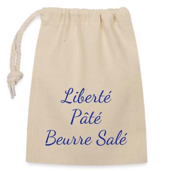 Liberté Pâté Beurre Salé - Hommage à la Bretagne - Sac cadeau en coton avec cordon (14 x 20 cm) - nature - Devant