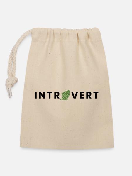 introvert - Verschließbarer Geschenkbeutel aus Baumwolle (14x20cm) - Natur