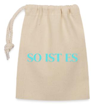 That's right - Closable cotton gift bag (14x20cm) - nature - Front