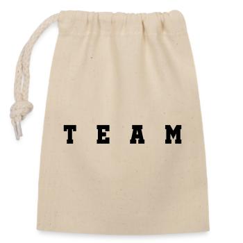Team - Closable cotton gift bag (14x20cm) - nature - Front