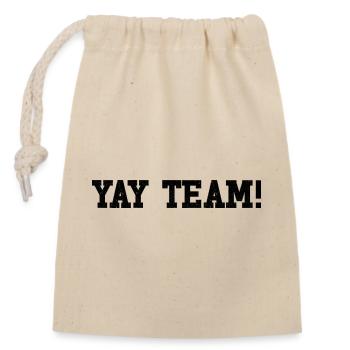 Hourra, l’équipe ! Hourra, équipe de fans de sport sans méfiance - Sac cadeau en coton avec cordon (14 x 20 cm) - nature - Devant