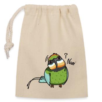 rainbow bee eater Nani - Closable cotton gift bag (14x20cm) - nature - Front