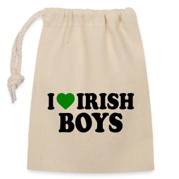 I love irish boys - Closable cotton gift bag (14x20cm) - nature - Front