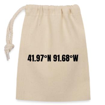 Cedar Rapids, Iowa, USA Coordinates - Closable cotton gift bag (14x20cm) - nature - Front