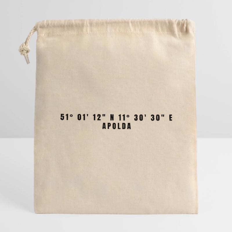 Apolda, Thuringia Coordinates Closable cotton gift bag (14x20cm)