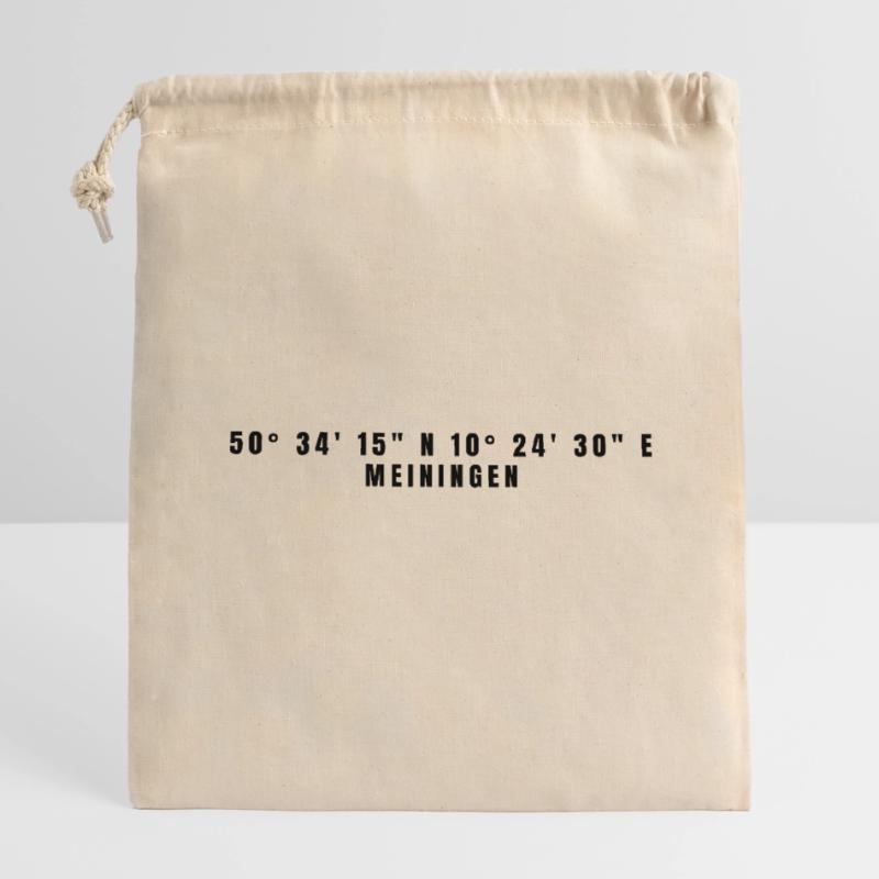 Meiningen Thuringia Coordinates Closable cotton gift bag (14x20cm)