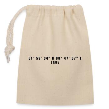 Location North Rhine-Westphalia Coordinates - Closable cotton gift bag (14x20cm) - nature - Front