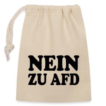 No to afd - Closable cotton gift bag (14x20cm) - nature - Front