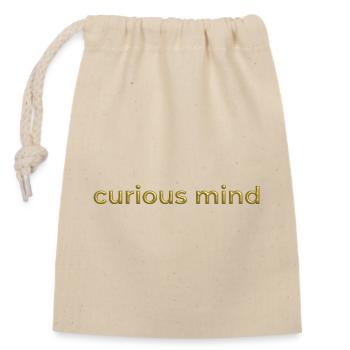 curious mind gold 3d schrift positive mindset - Verschließbarer Geschenkbeutel aus Baumwolle (14x20cm) - Natur - Vorne