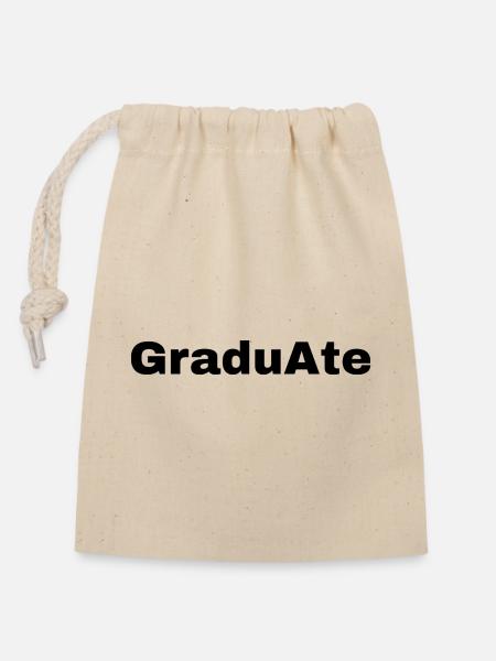 GraduAte - Statement - Verschließbarer Geschenkbeutel aus Baumwolle (14x20cm) - Natur