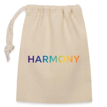Harmony - Closable cotton gift bag (14x20cm) - nature - Front