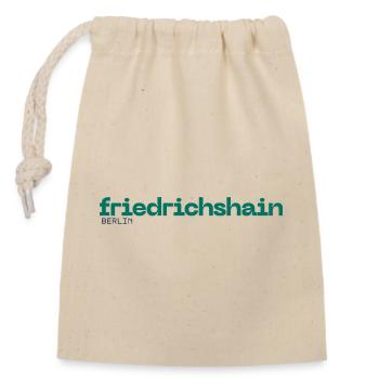 Friedrichshain - Berlin Kreuzberg - Verschließbarer Geschenkbeutel aus Baumwolle (14x20cm) - Natur - Vorne