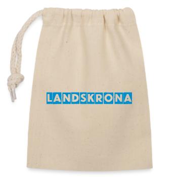 Landskrona - Closable cotton gift bag (14x20cm) - nature - Front