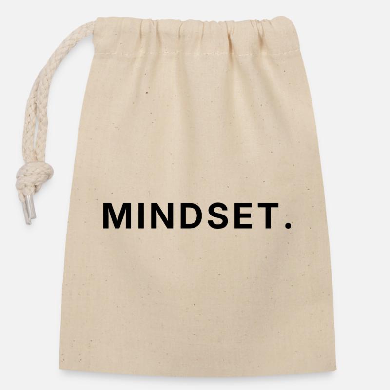 Mindset - Mental de Gagnant - Sac cadeau en coton avec cordon (14 x 20 cm) - nature