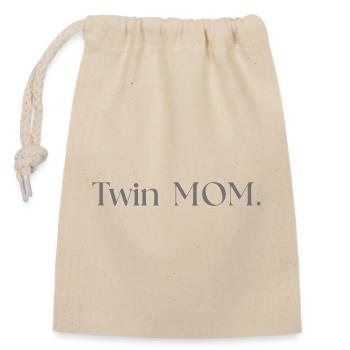 Maman jumelle - Sac cadeau en coton avec cordon (14 x 20 cm) - nature - Devant