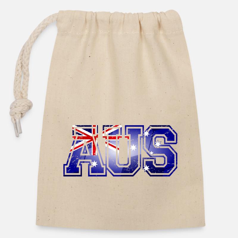 D’Australie - Sac cadeau en coton avec cordon (14 x 20 cm) - nature