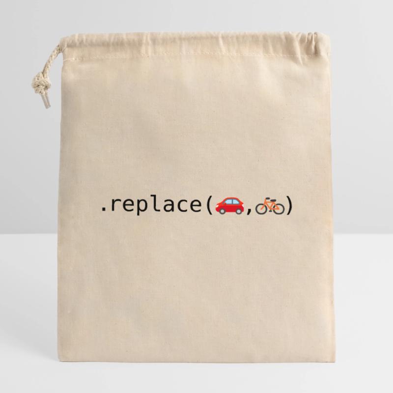 Replace cars with bikes; Python edition Closable cotton gift bag (14x20cm)
