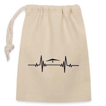 Heartbeat extreme kite flying - Closable cotton gift bag (14x20cm) - nature - Front