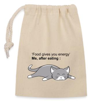 Meme Katze Lustige Tiere Sprüche Grafik - Verschließbarer Geschenkbeutel aus Baumwolle (14x20cm) - Natur - Vorne