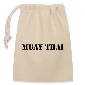 Muay thai - Closable cotton gift bag (14x20cm) - nature - Front